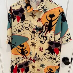 Stylish Cat Print Men's Shirt